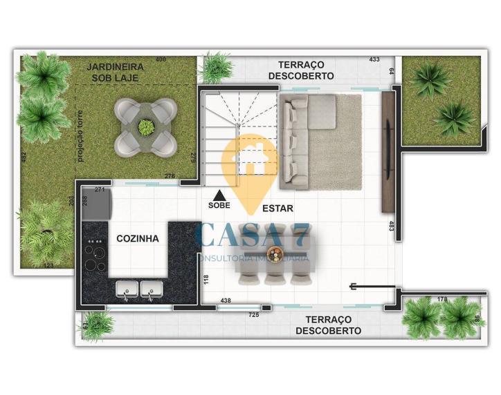 Apartamento, Serra, 1 Quarto, 0 Vaga, 1 Suíte