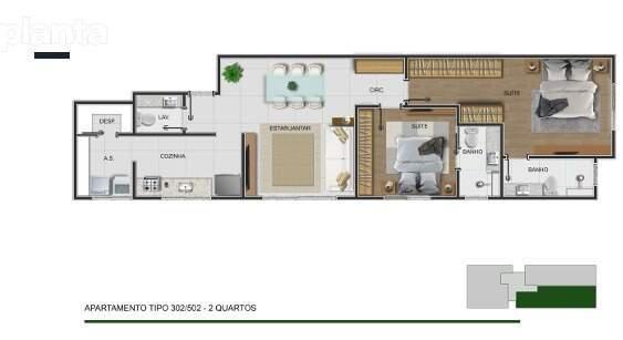Apartamento, Funcionários, 2 Quartos, 2 Vagas, 2 Suítes
