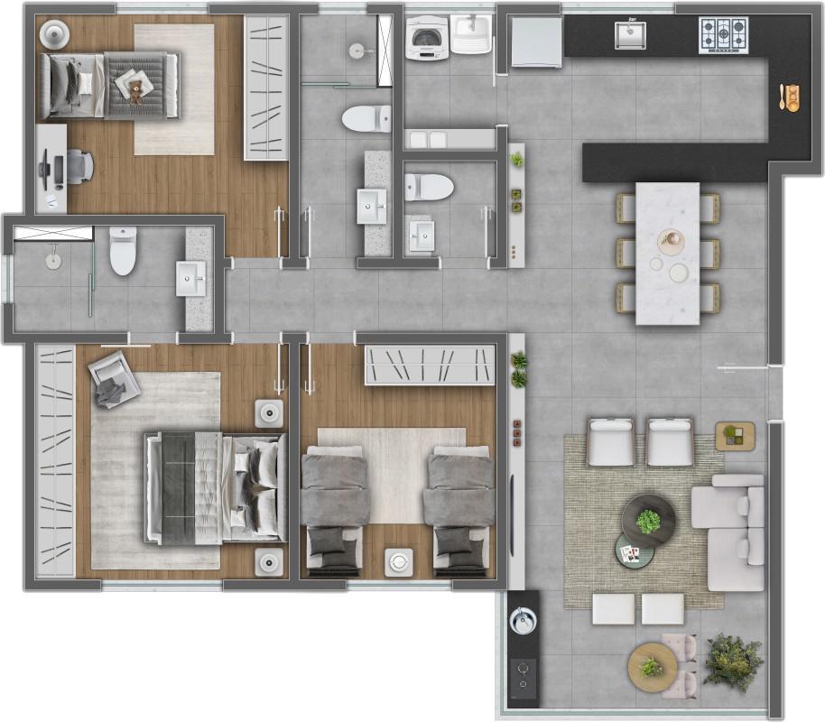 Apartamento, Buritis, 3 Quartos, 2 Vagas, 1 Suíte