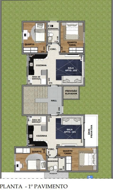 Apartamento, Coqueiros, 2 Quartos, 1 Vaga