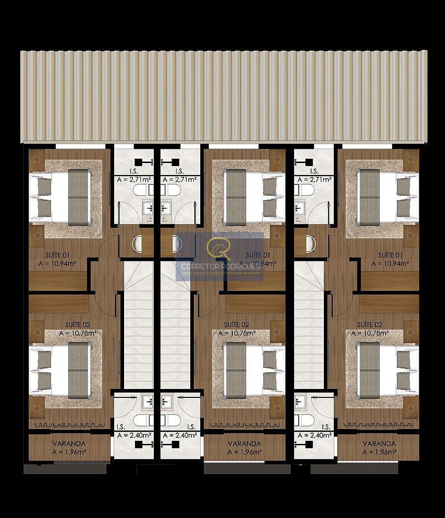 Casa, Novo Centro, 2 Quartos, 2 Vagas, 2 Suítes