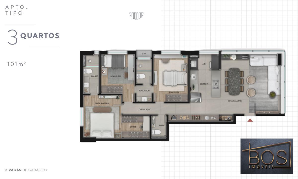 Apartamento, Lourdes, 3 Quartos, 2 Vagas, 1 Suíte