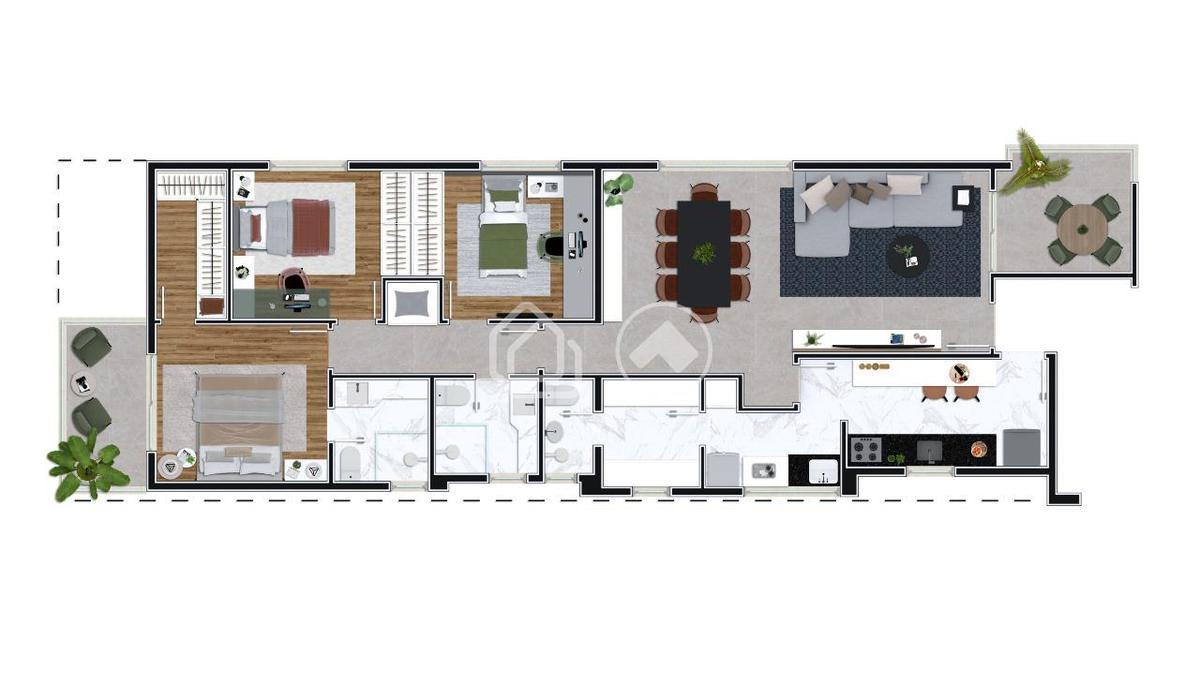 Apartamento, Calafate, 3 Quartos, 3 Vagas, 1 Suíte