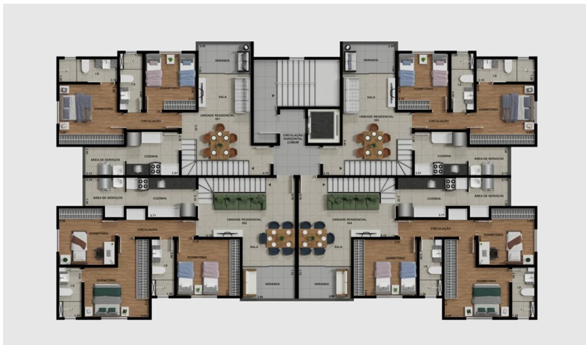 Apartamento, Caiçaras, 3 Quartos, 2 Vagas, 1 Suíte