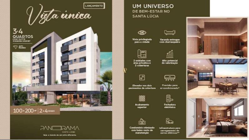 Cobertura, Santa Lúcia, 3 Quartos, 2 Vagas, 1 Suíte