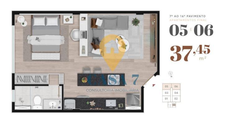 Apartamento, Boa Viagem, 1 Quarto, 0 Vaga