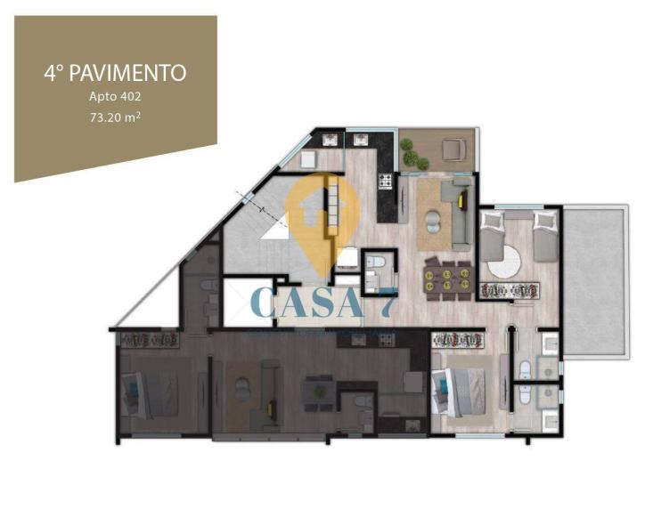 Apartamento, Santo Agostinho, 3 Quartos, 0 Vaga, 1 Suíte