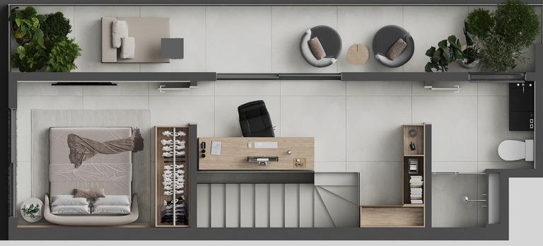 Cobertura, Lourdes, 1 Quarto, 2 Vagas