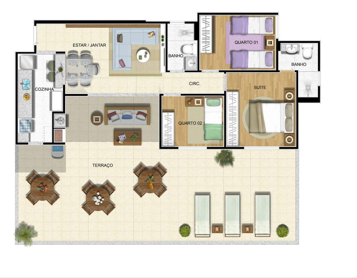 Cobertura, Santa Mônica, 3 Quartos, 2 Vagas