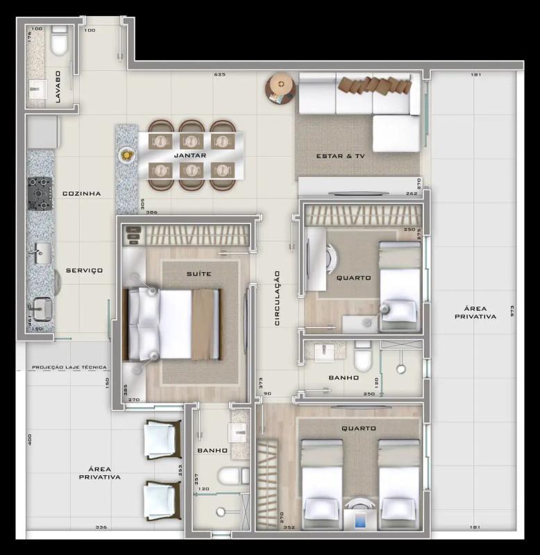 Apartamento, Floresta, 3 Quartos, 2 Vagas, 1 Suíte