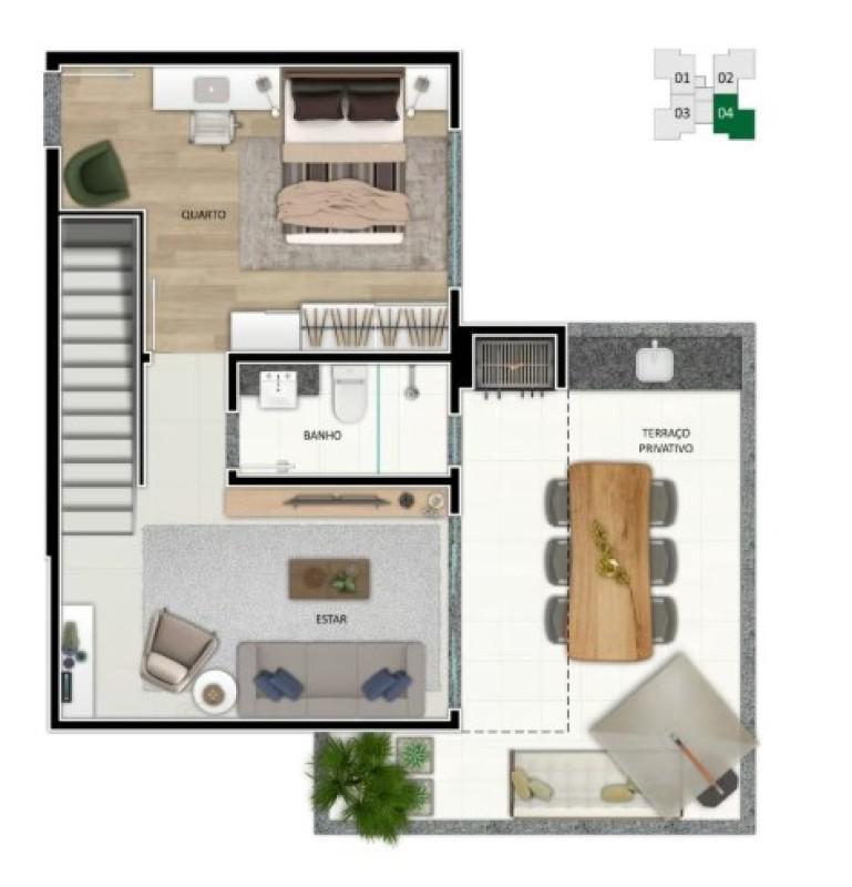 Cobertura, Buritis, 2 Quartos, 2 Vagas, 1 Suíte