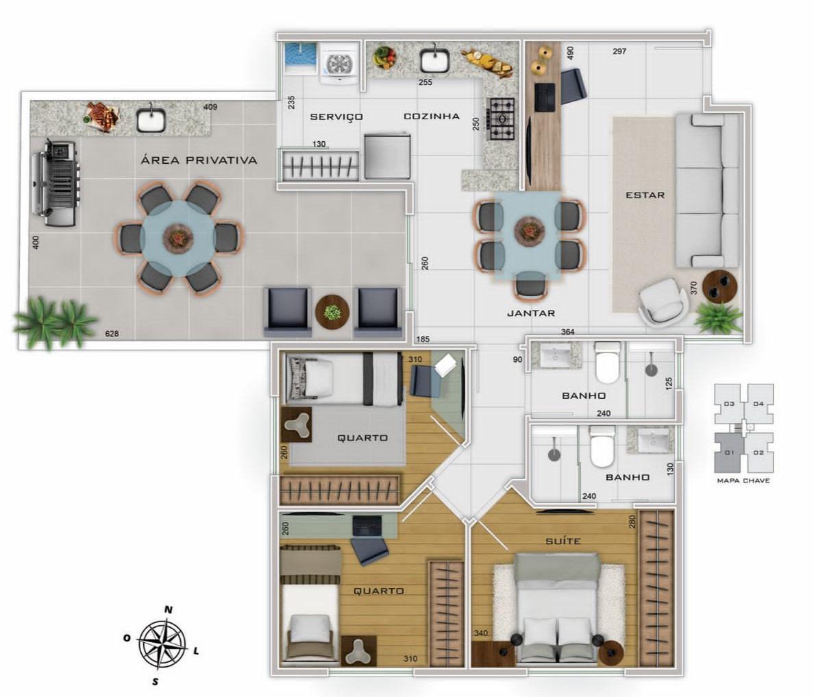 Apartamento, Cidade Nova, 3 Quartos, 2 Vagas, 1 Suíte
