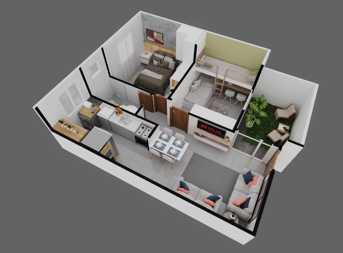 Apartamento, Jardim Alvorada (justinópolis), 2 Quartos, 1 Vaga