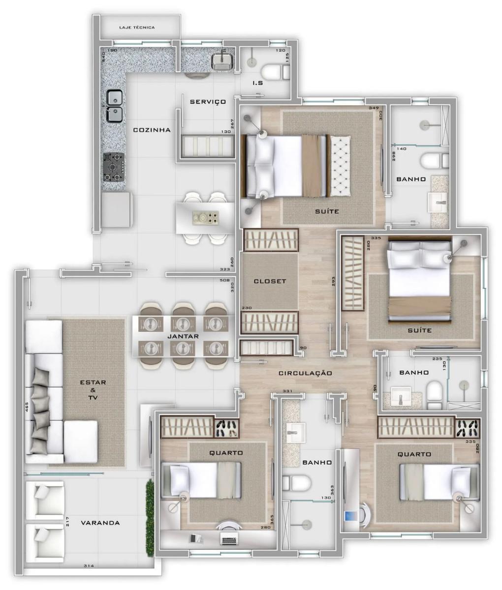 Apartamento, Silveira, 4 Quartos, 3 Vagas, 2 Suítes