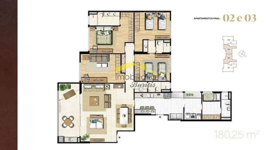 Apartamento, Vila da Serra, 3 Quartos, 2 Vagas, 1 Suíte
