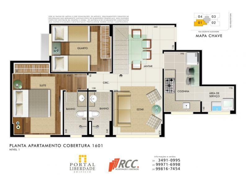 Apartamento, Liberdade, 2 Quartos, 2 Vagas, 1 Suíte