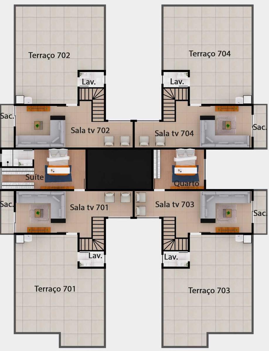 Apartamento, Santa Cruz Industrial, 3 Quartos, 1 Vaga, 1 Suíte