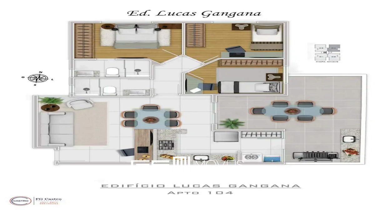 Apartamento, Cidade Nova, 3 Quartos, 2 Vagas, 1 Suíte