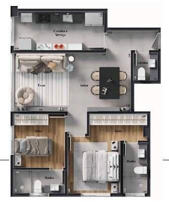 Apartamento, Lourdes, 2 Quartos, 2 Vagas, 2 Suítes