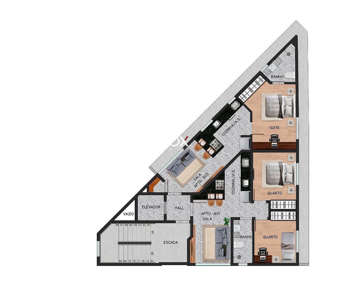 Cobertura, Funcionários, 1 Quarto, 2 Vagas