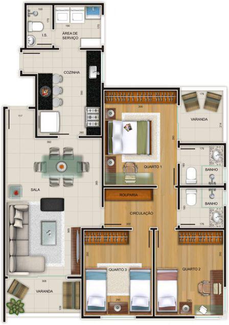 Apartamento, Jaraguá, 3 Quartos, 3 Vagas, 1 Suíte