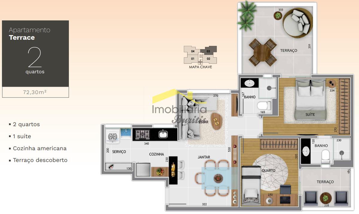 Apartamento, Buritis, 2 Quartos, 2 Vagas, 1 Suíte