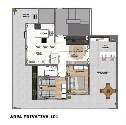 Apartamento, Santa Amélia, 2 Quartos, 1 Vaga