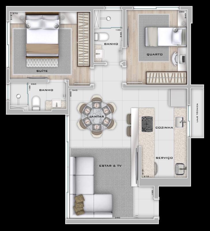 Apartamento, Cruzeiro, 2 Quartos, 2 Vagas, 1 Suíte