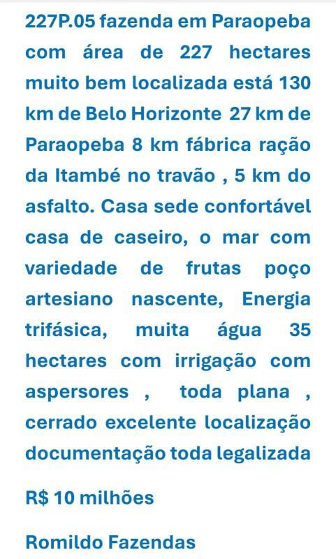 Fazenda, Zona Rural, 0 Quarto, 0 Vaga