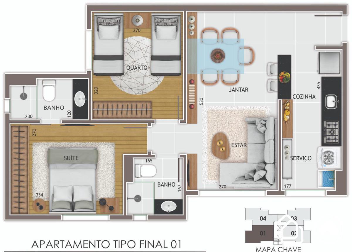 Cobertura, Buritis, 2 Quartos, 2 Vagas, 1 Suíte