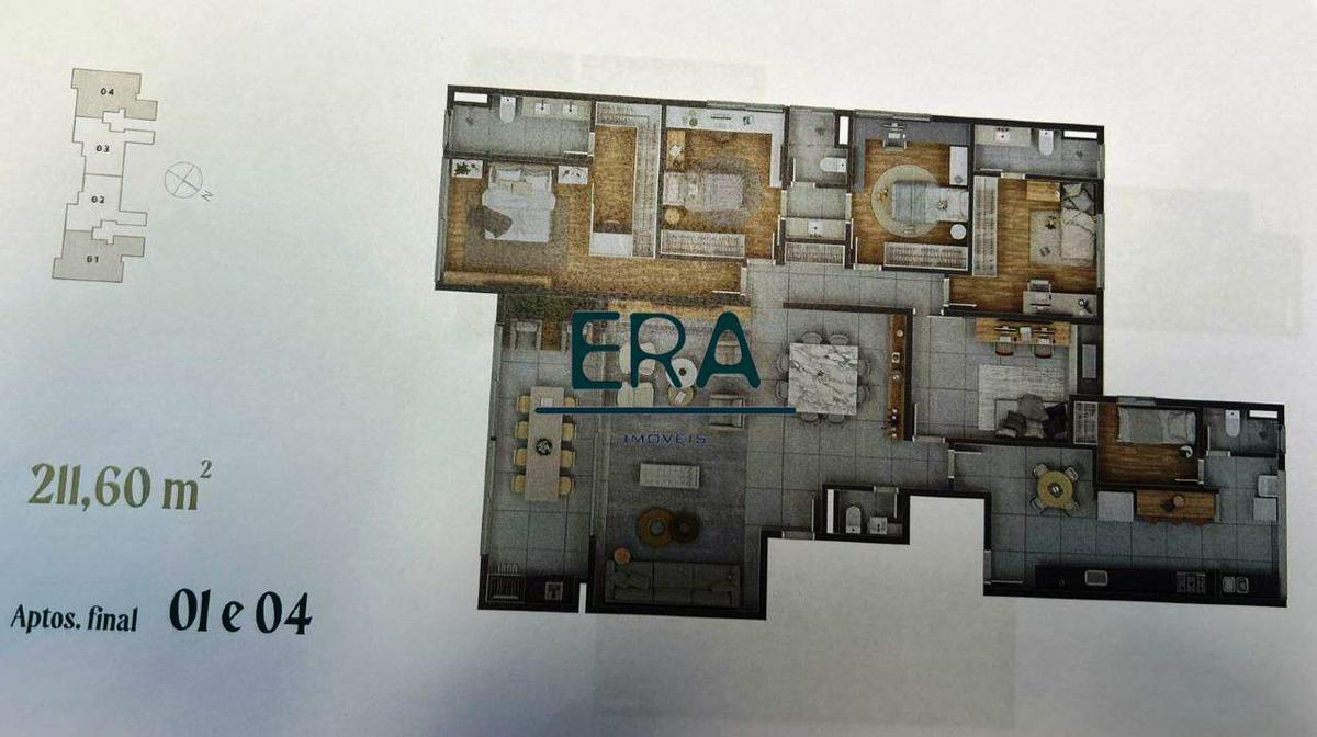 Apartamento, Vila da Serra, 4 Quartos, 0 Vaga, 2 Suítes