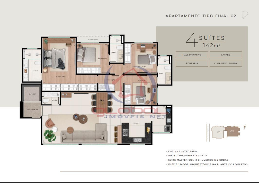 Apartamento, Ouro Preto, 4 Quartos, 4 Vagas, 4 Suítes
