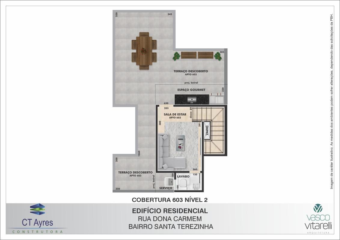 Cobertura, Santa Terezinha, 2 Quartos, 3 Vagas, 1 Suíte