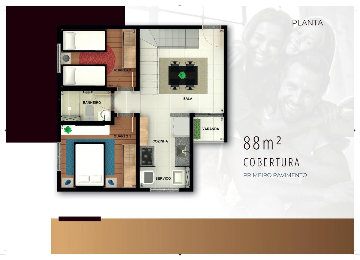 Apartamento, Diamante, 2 Quartos, 2 Vagas, 1 Suíte