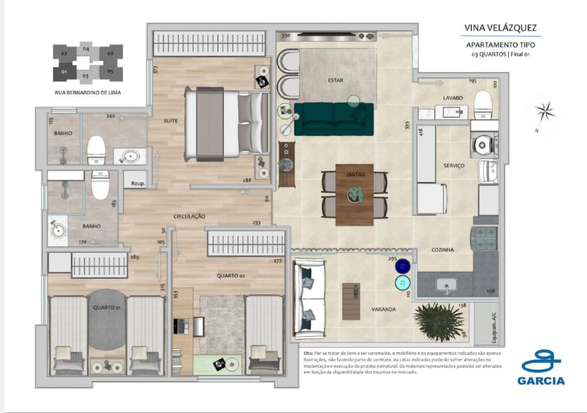 Apartamento, Gutierrez, 3 Quartos, 2 Vagas, 1 Suíte