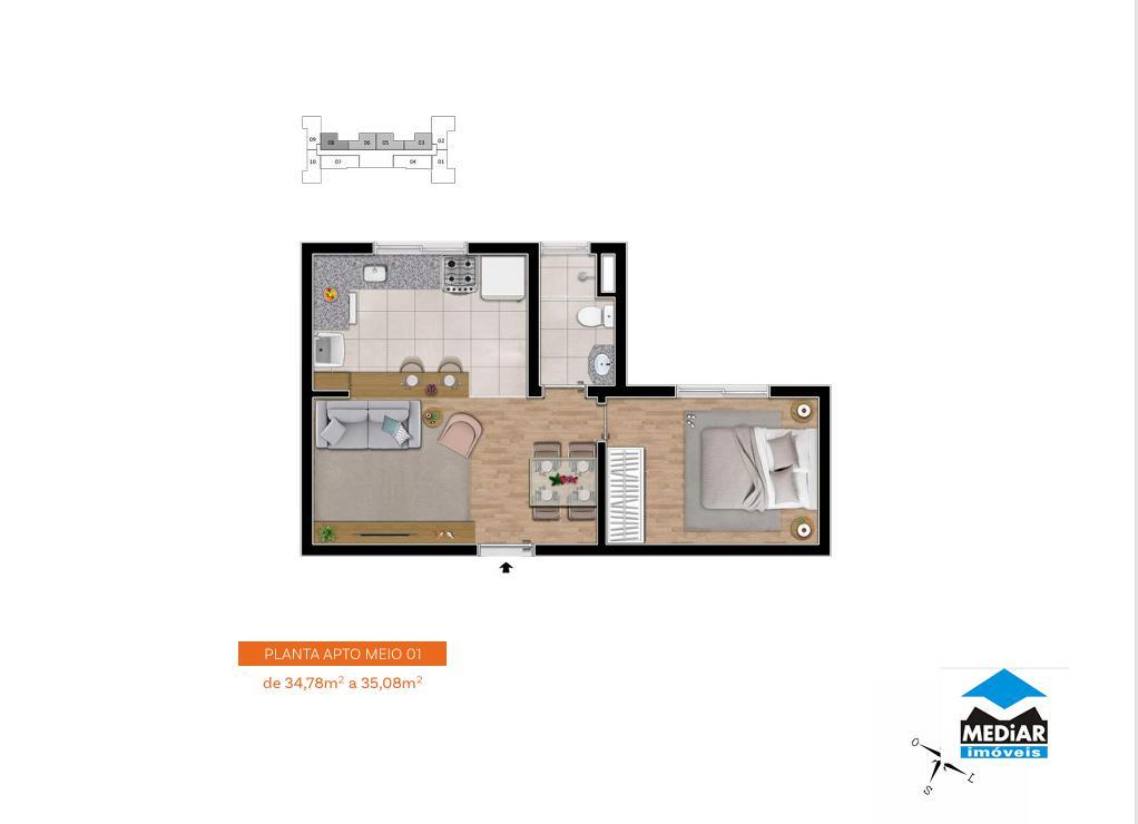 Apartamento, Barro Preto, 2 Quartos, 1 Vaga