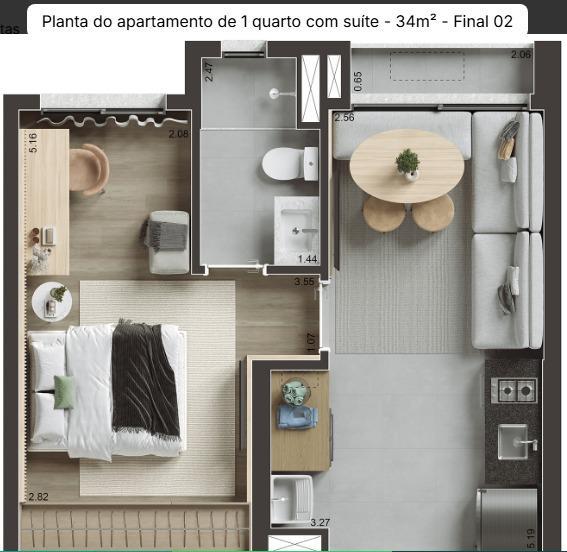 Apartamento, Santo Agostinho, 2 Quartos, 1 Vaga, 1 Suíte
