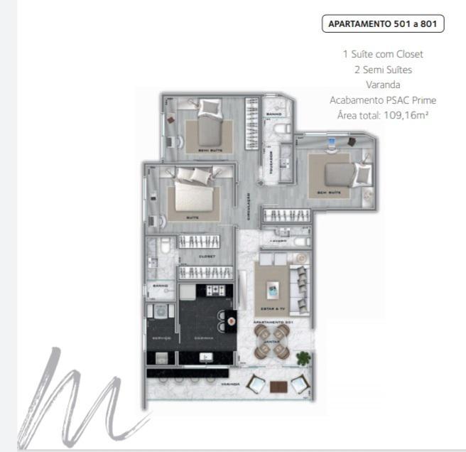 Apartamento, Lourdes, 3 Quartos, 2 Vagas, 1 Suíte