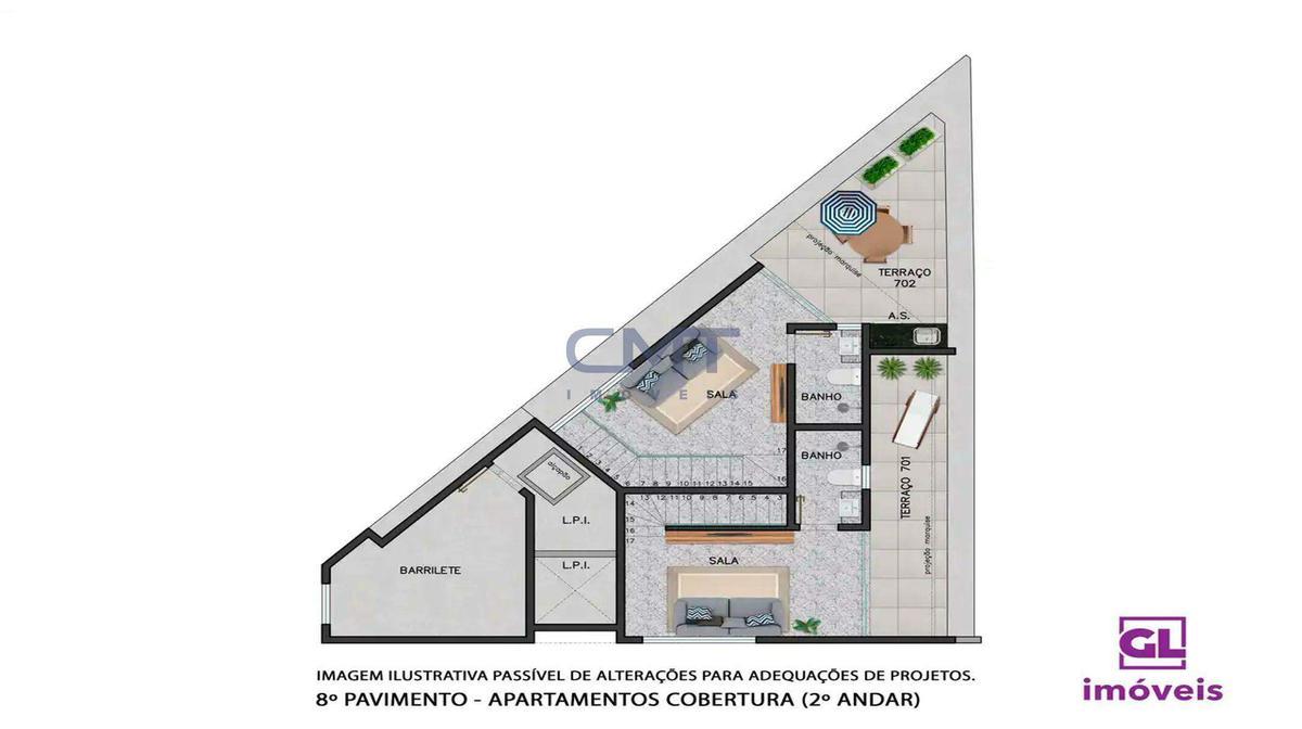 Apartamento, Funcionários, 2 Quartos, 1 Vaga, 1 Suíte