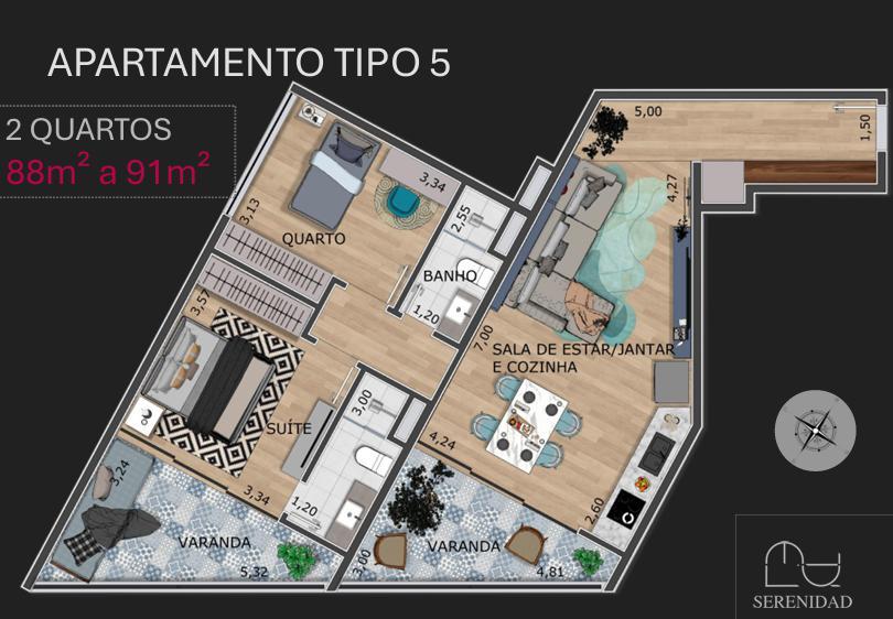 Apartamento, Vale do Sereno, 2 Quartos, 2 Vagas, 1 Suíte