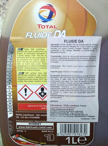 Óleo / Fluido Total da Para Direções Hidráulicas e Elétricas (sintético)
