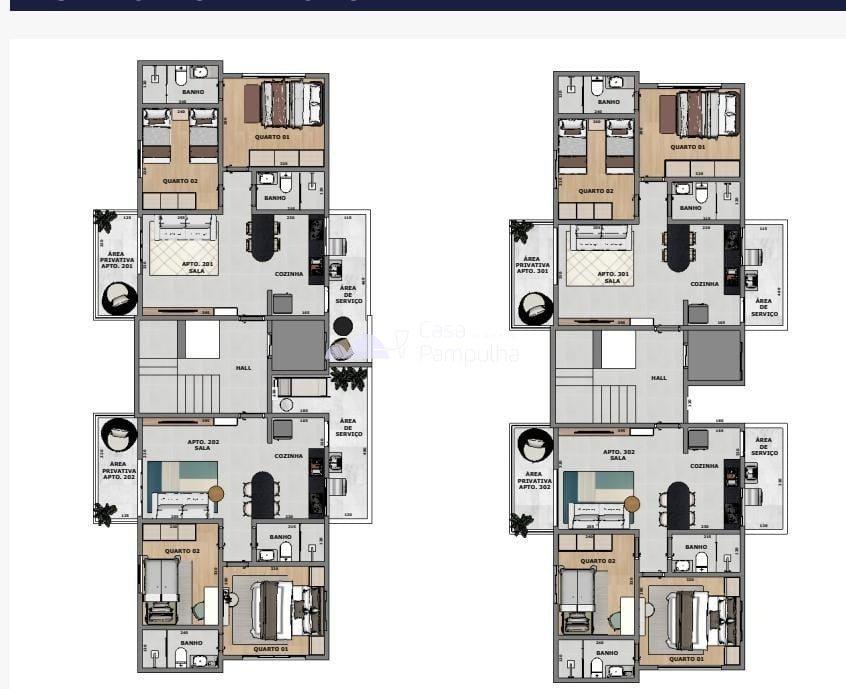 Apartamento, Santa Branca, 2 Quartos, 1 Vaga, 1 Suíte