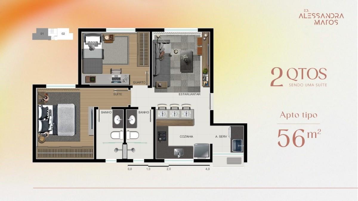 Apartamento, Prado, 2 Quartos, 1 Vaga, 1 Suíte