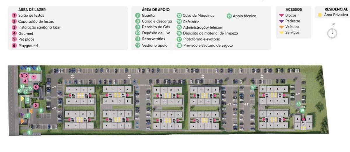 Apartamento, Palmital, 2 Quartos, 1 Vaga