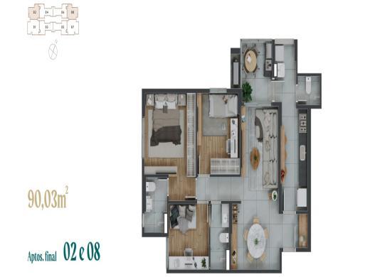 Apartamento, Vila da Serra, 3 Quartos, 2 Vagas, 1 Suíte