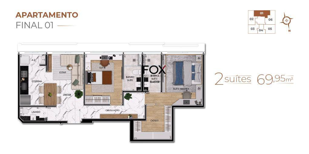 Apartamento, Lourdes, 2 Quartos, 2 Vagas, 2 Suítes