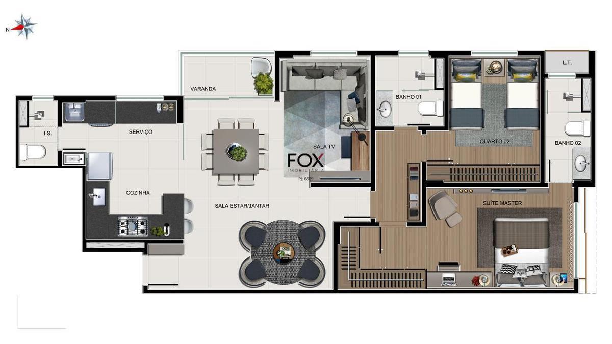 Apartamento, Funcionários, 3 Quartos, 2 Vagas, 1 Suíte