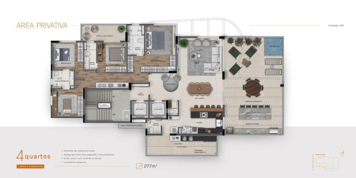 Apartamento, Ouro Preto, 4 Quartos, 4 Vagas, 4 Suítes