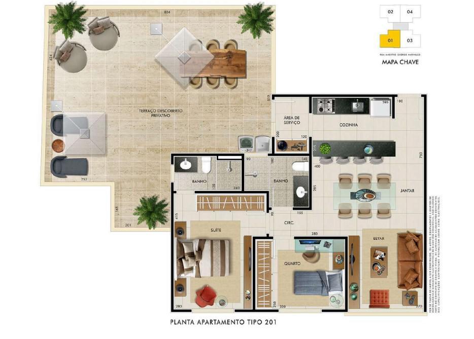 Apartamento, Manacás, 2 Quartos, 2 Vagas, 1 Suíte