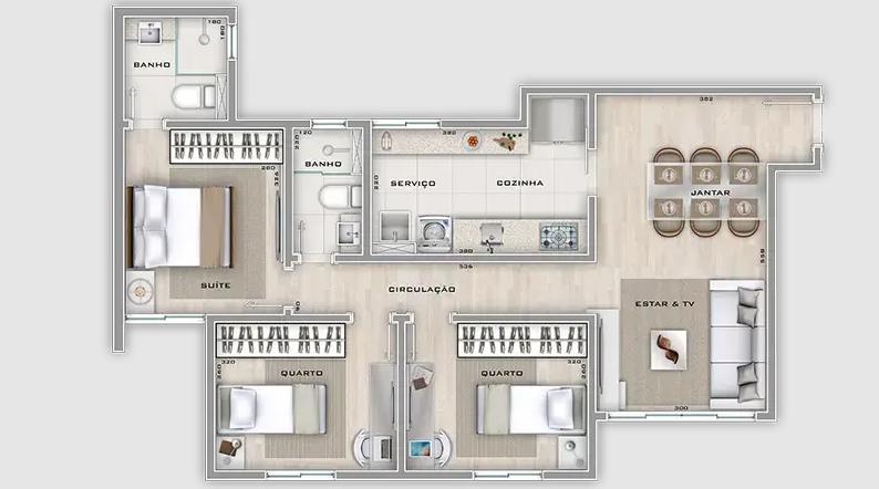 Apartamento, São Lucas, 2 Quartos, 1 Vaga, 1 Suíte